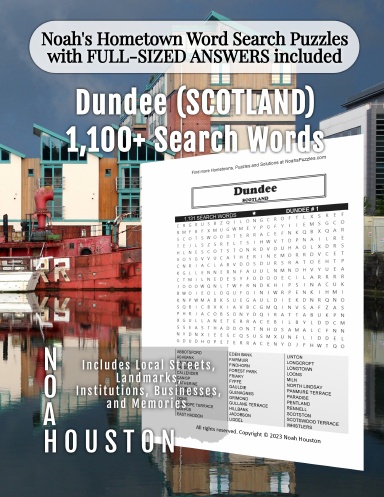 Noah’s Hometown Word Search Puzzles with FULL-SIZED ANSWERS included Dundee (SCOTLAND)