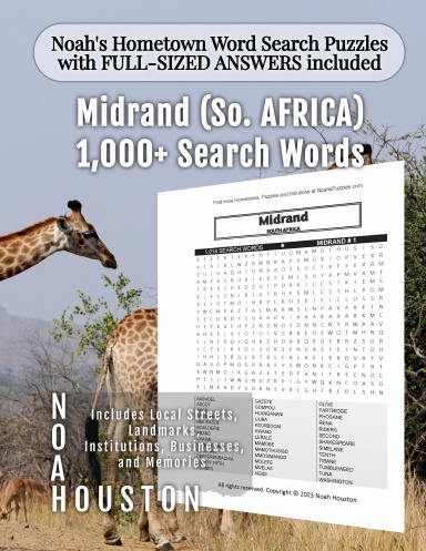 Noah’s Hometown Word Search Puzzles with FULL-SIZED ANSWERS included Midrand (So. AFRICA)