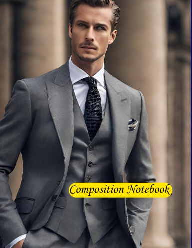 Dapper Elegance/smart model/for adults/composition notebook/120 lined pages/8.5 x 11 inch