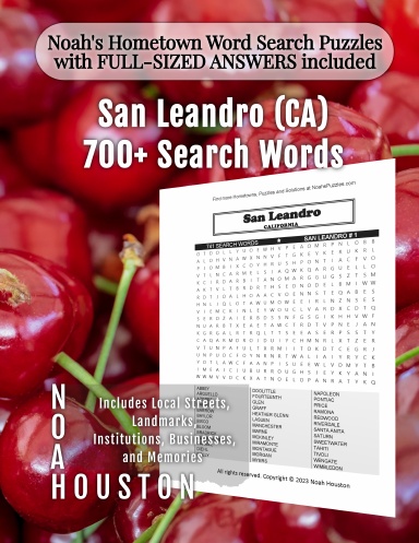 Noah’s Hometown Word Search Puzzles with FULL-SIZED ANSWERS included San Leandro (CA)