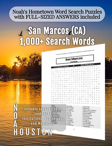 Noah’s Hometown Word Search Puzzles with FULL-SIZED ANSWERS included San Marcos (CA)