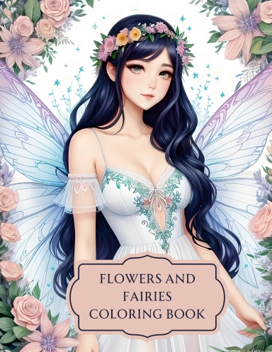 Flowers and Fairies Coloring Book