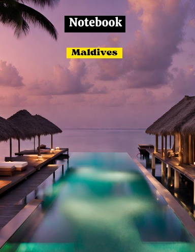 Resort Romance in Maldives/for adults or traveler lovers/notebook and journal/8.5 × 11 inch