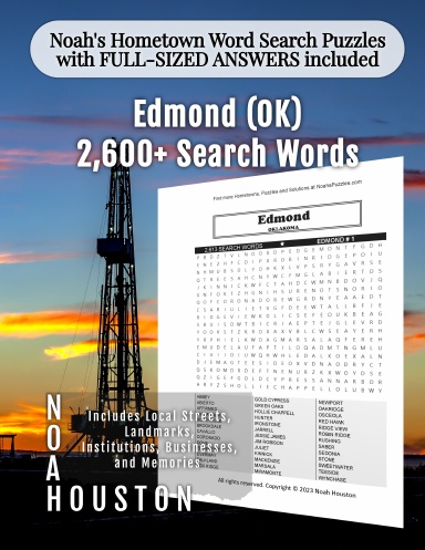 Noah’s Hometown Word Search Puzzles with FULL-SIZED ANSWERS included Edmond (OK)