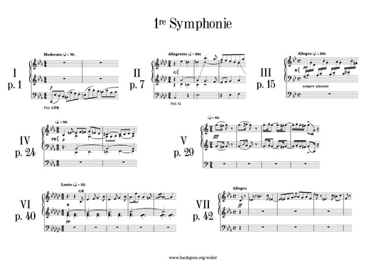 Charles-Marie WIDOR - 10 symphonies pour orgue - Plan général