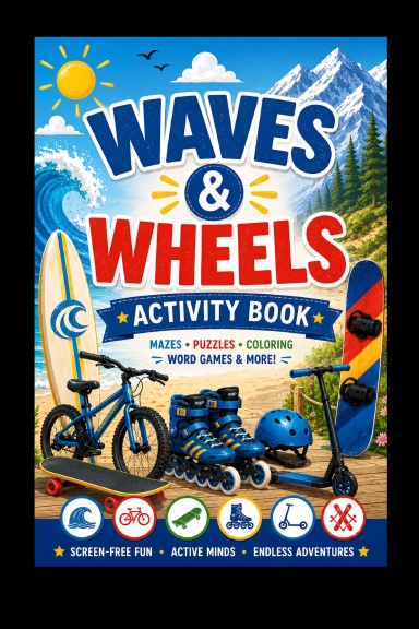 Waves & Wheels Activity Book for Kids