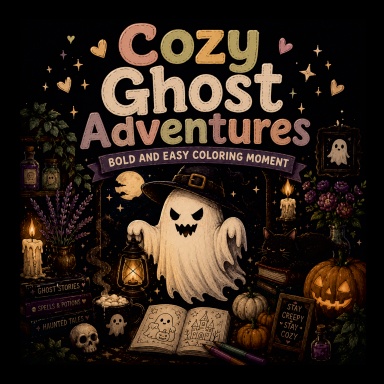 Cozy Ghost Adventure Coloring moment