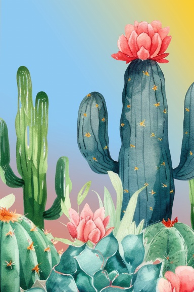 Cactus Illustrated Lined Journal