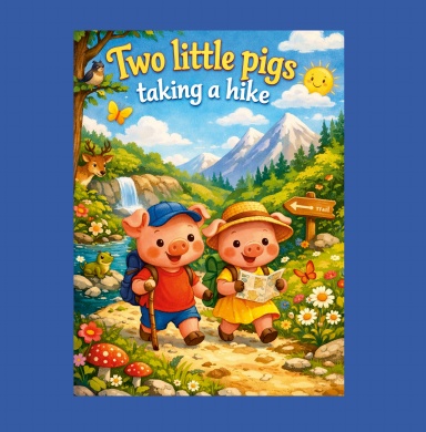 Two little pigs taking a hike
