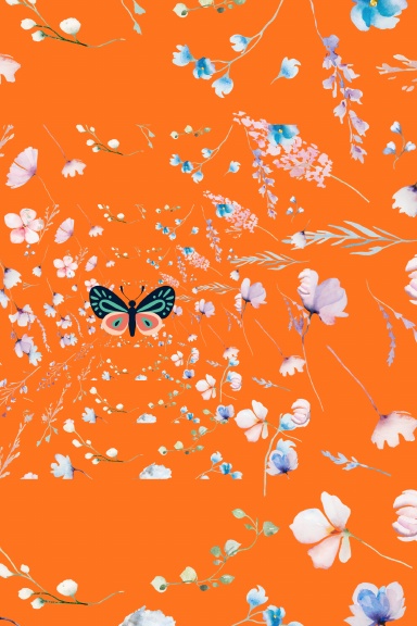 Floral orange design journal