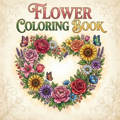 Flower coloring book