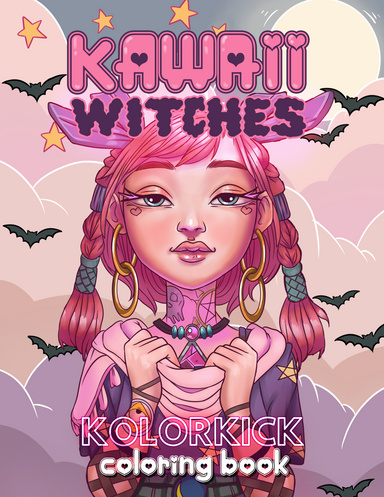 Kawaii Witches Coloring Book