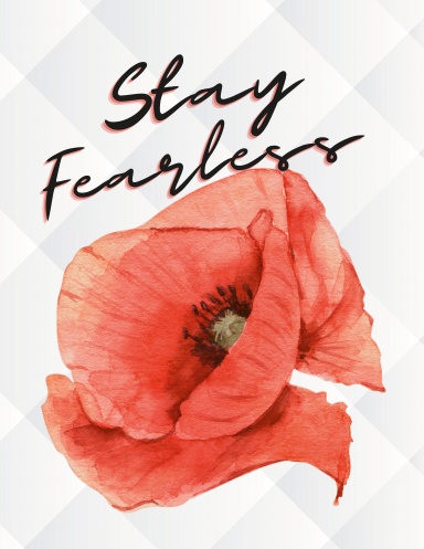 Red Watercolor Flower Stay Fearless 8.5x11 120pps
