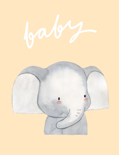 Peach Baby Elephant Journal 8.5x11 120pps